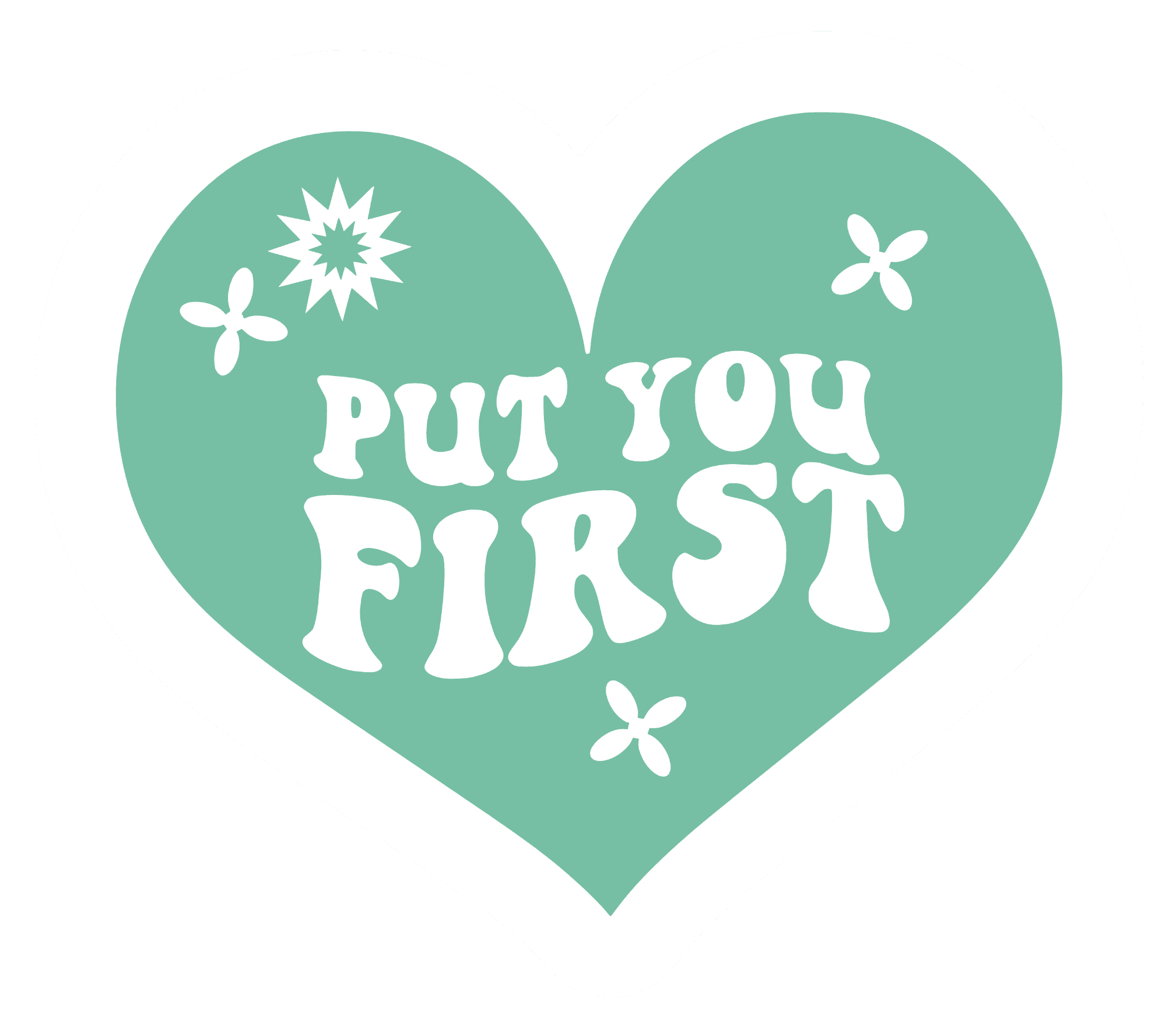 Put You First Retro Heart Sticker