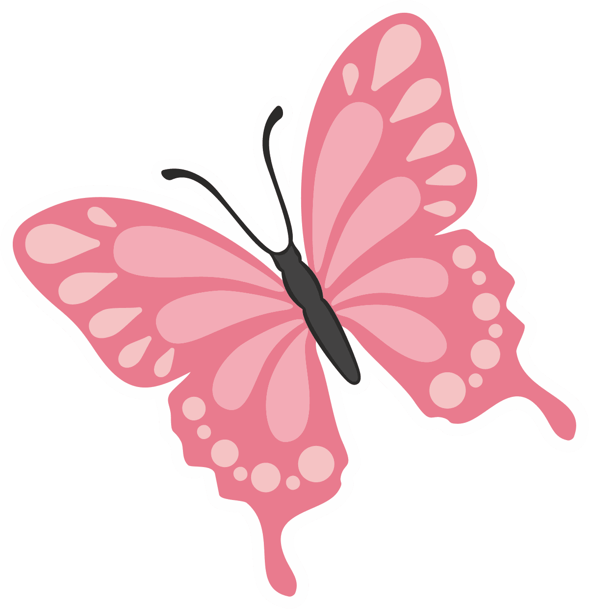 Pink Butterfly Sticker – Whimsical Flutter