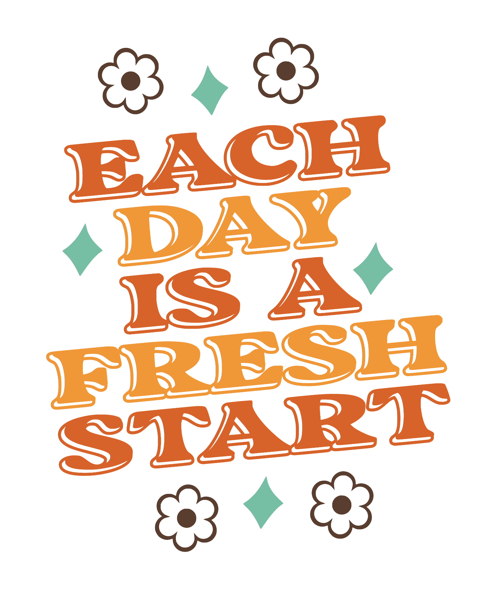 Each Day Is A Fresh Start Retro Groovy Sticker