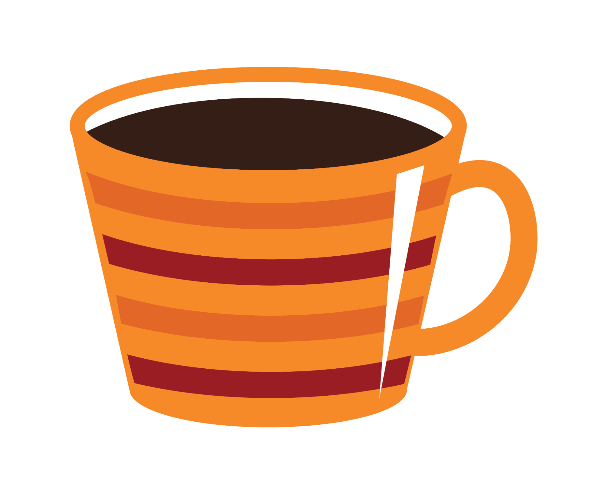 Striped Orange Coffee Mug Sticker