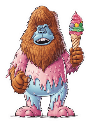 Ice Cream Bigfoot Sticker