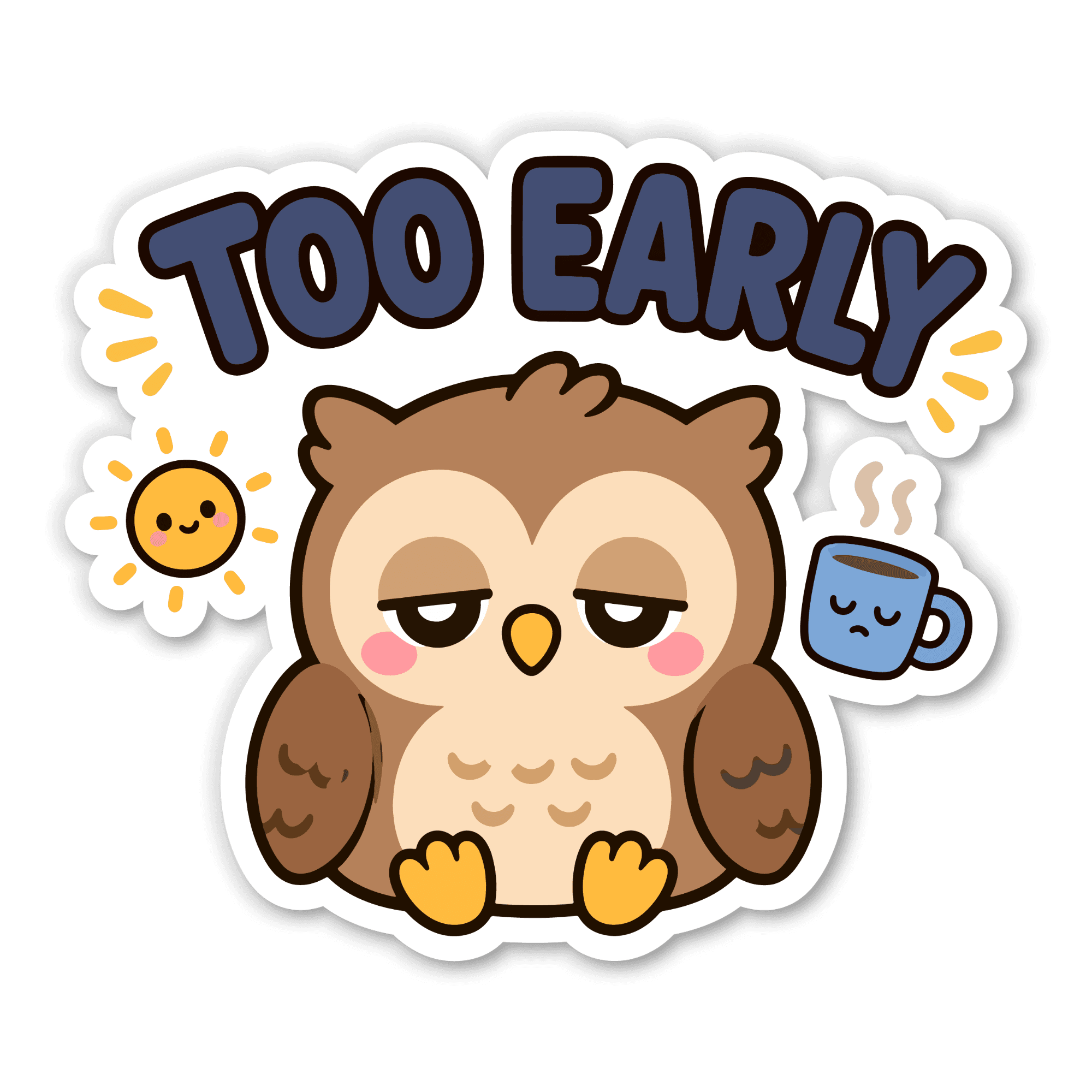 Too Early Sleepy Owl Sticker