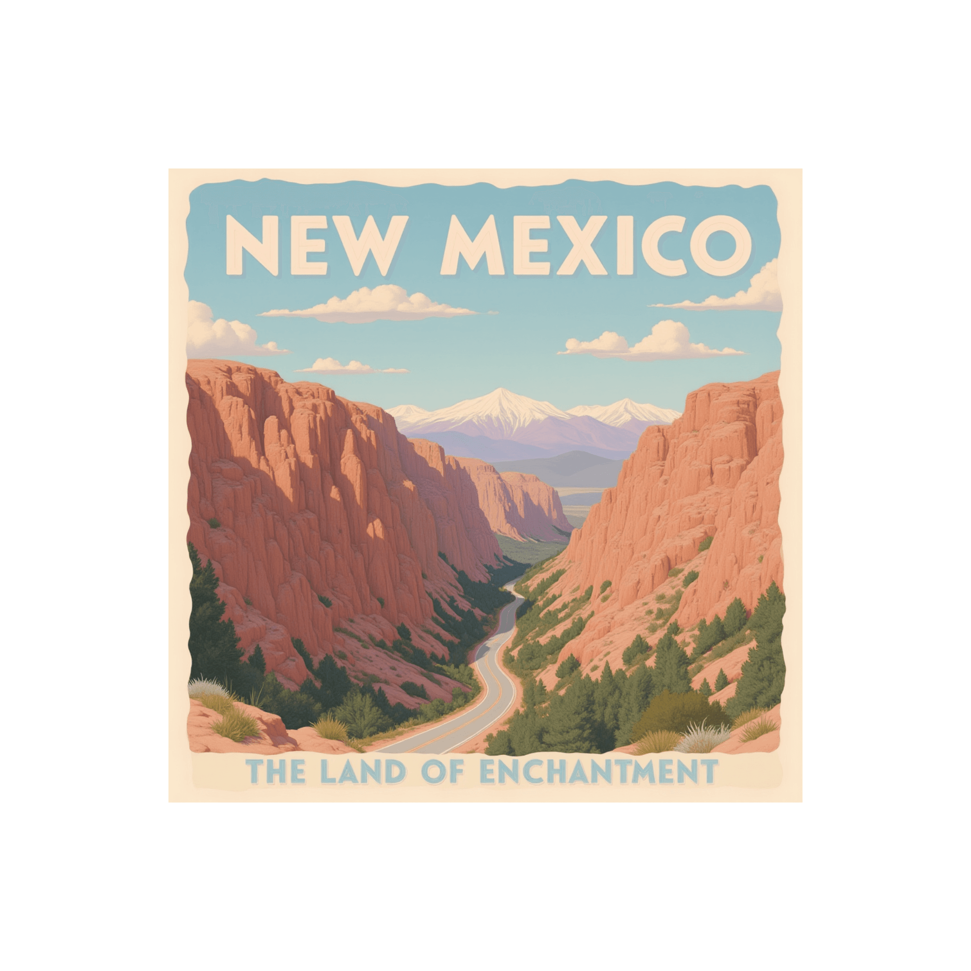 New Mexico Land of Enchantment Vintage Sticker