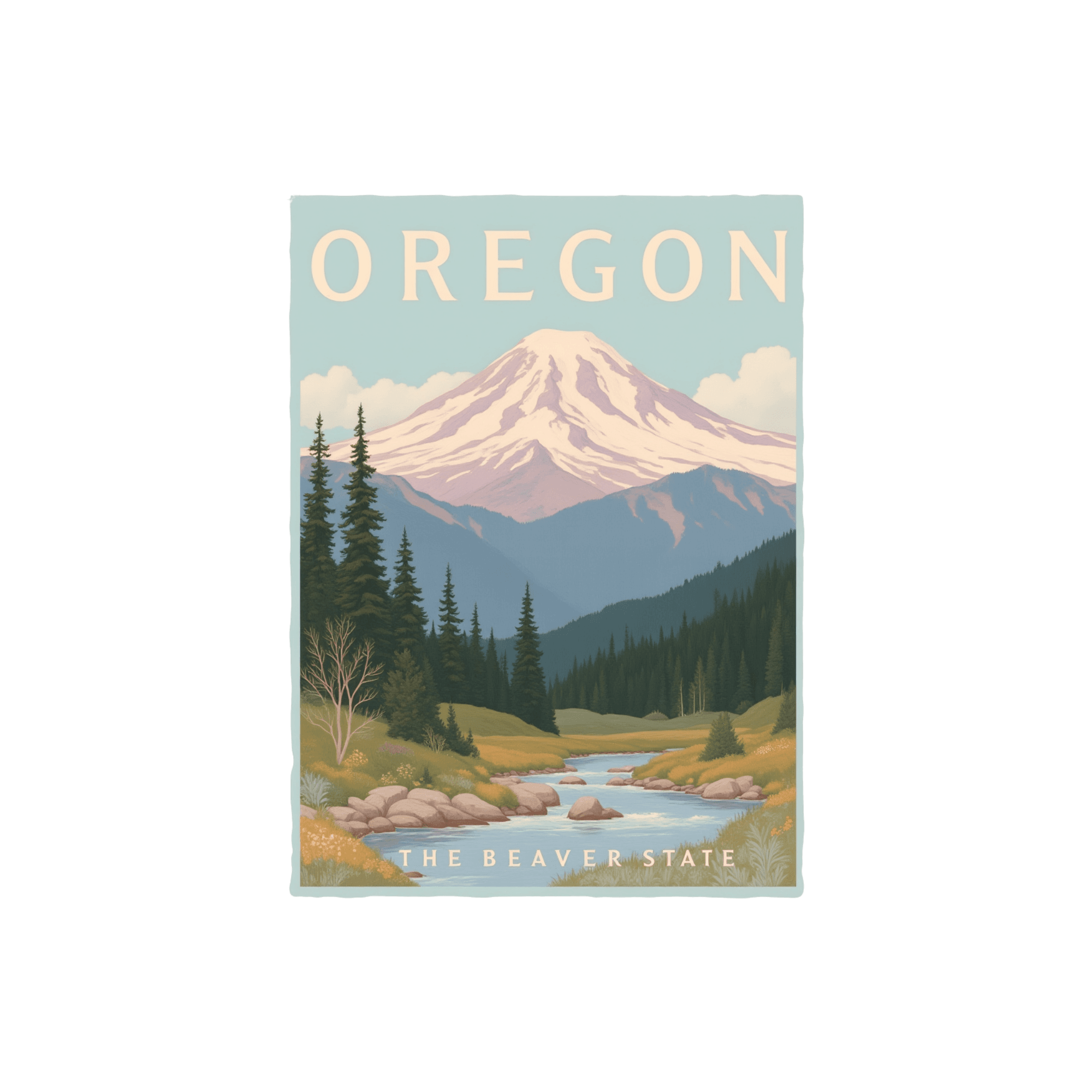 Oregon Vintage Travel Poster Sticker