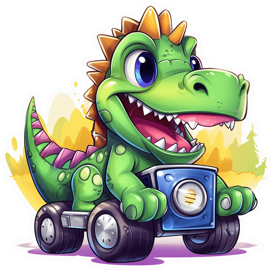 Rex on Wheels Dino Buggy Sticker