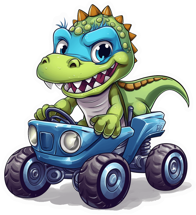 Dino Rider Monster Truck Sticker