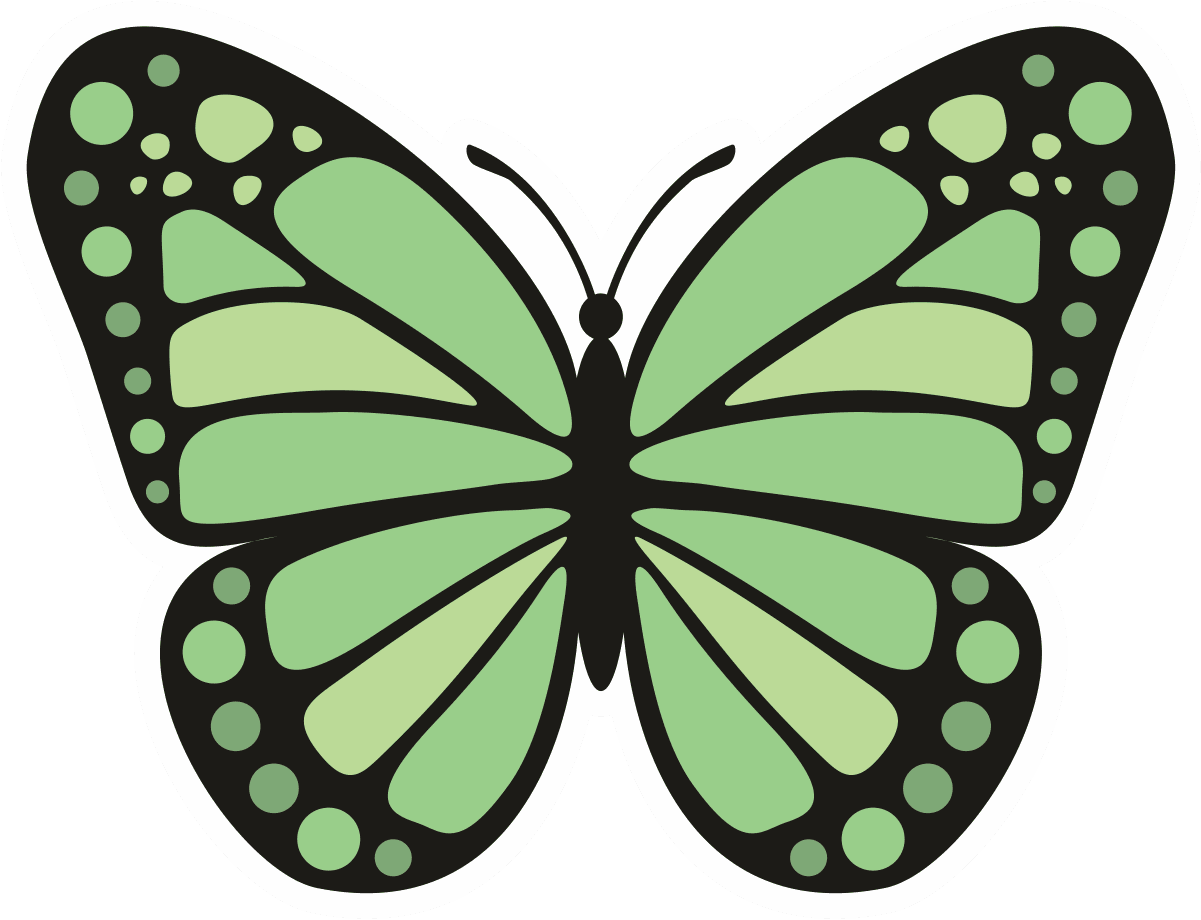 Green Monarch Butterfly Sticker