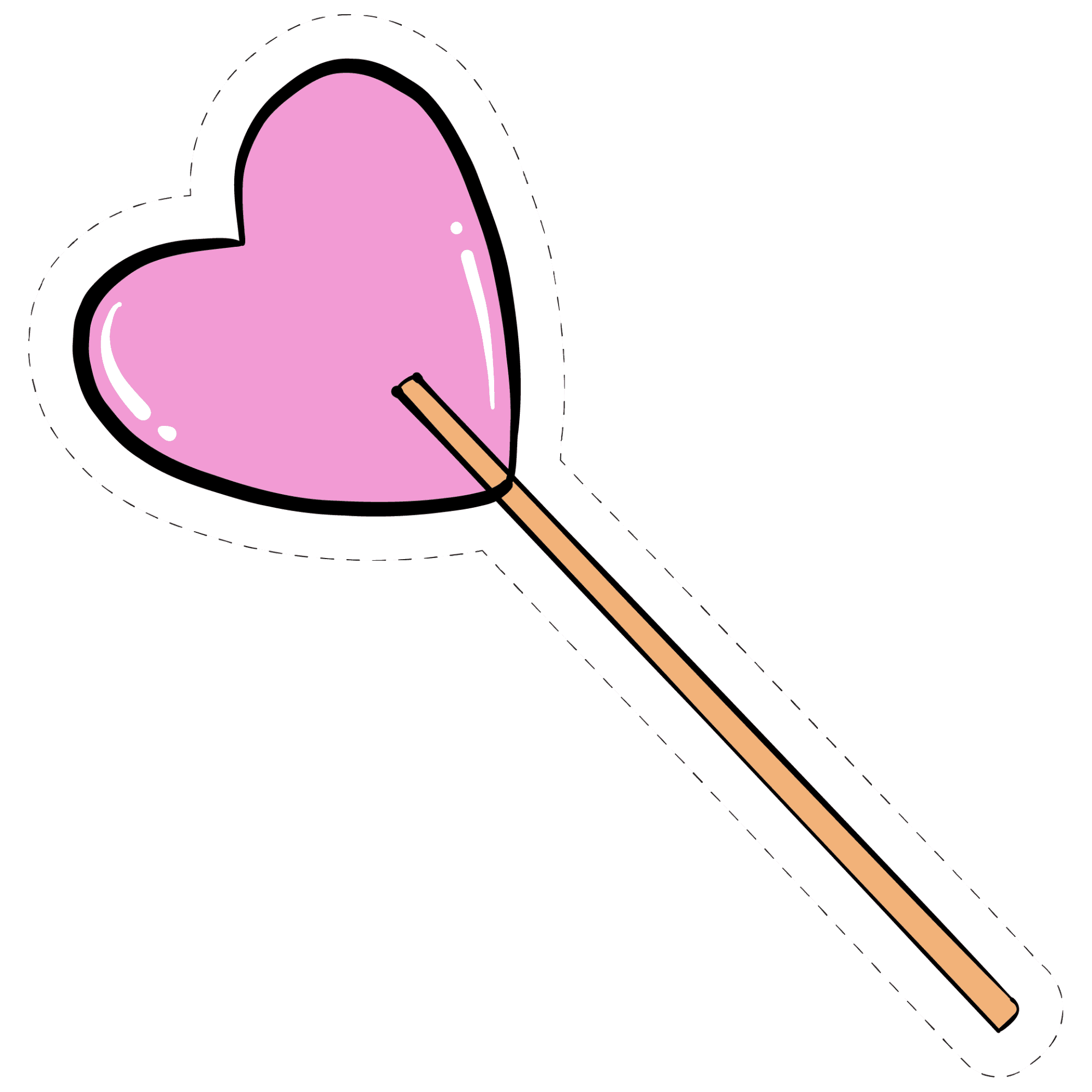 Pink Heart Lollipop Sticker