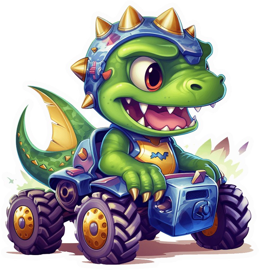 Spiky Dino Monster Truck Sticker