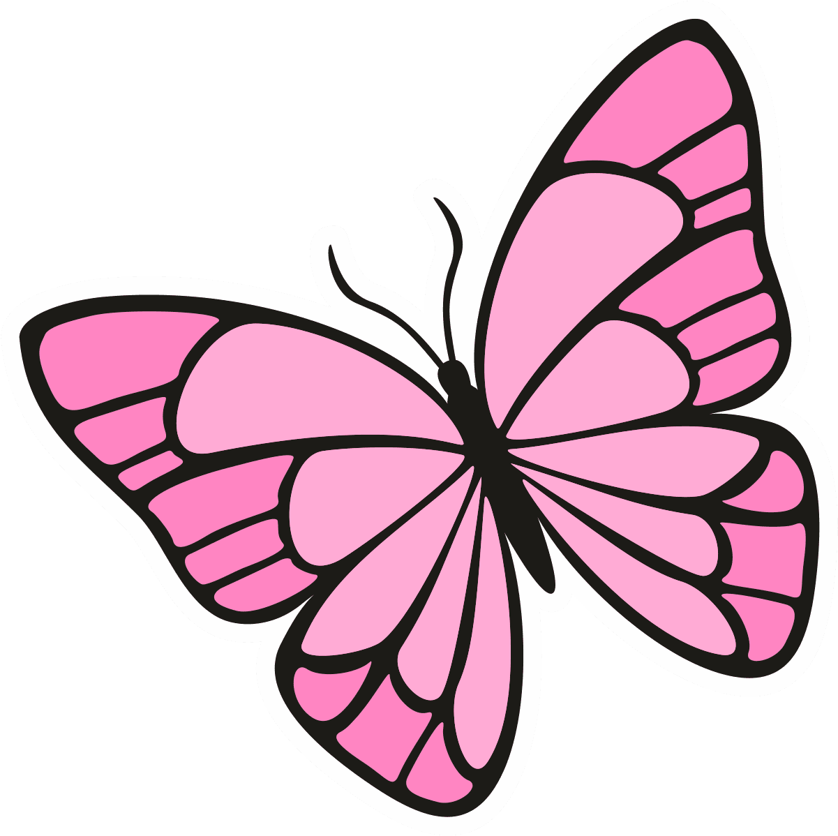 Pink Butterfly Die-Cut Sticker