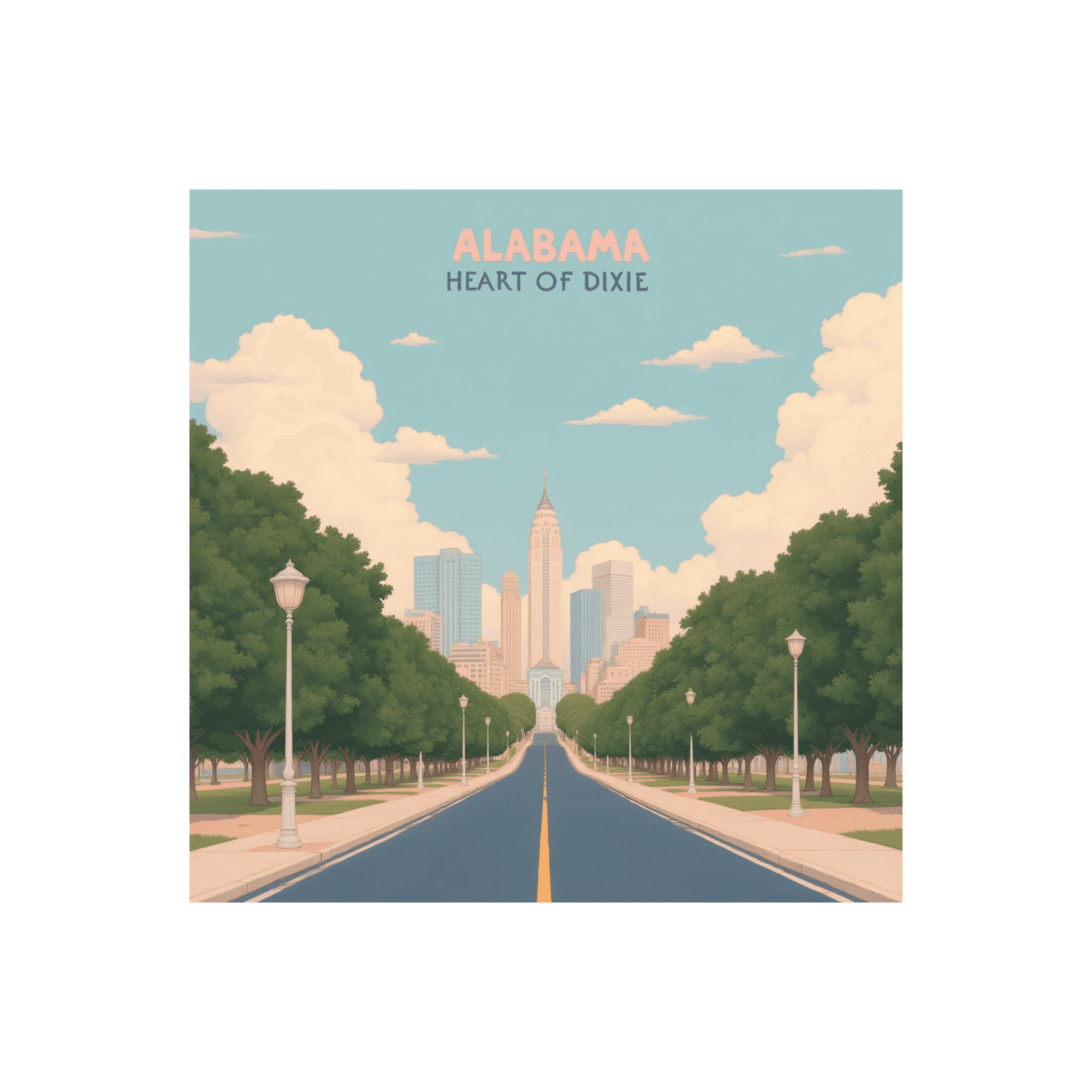 Alabama Tree-Lined Boulevard City Sticker