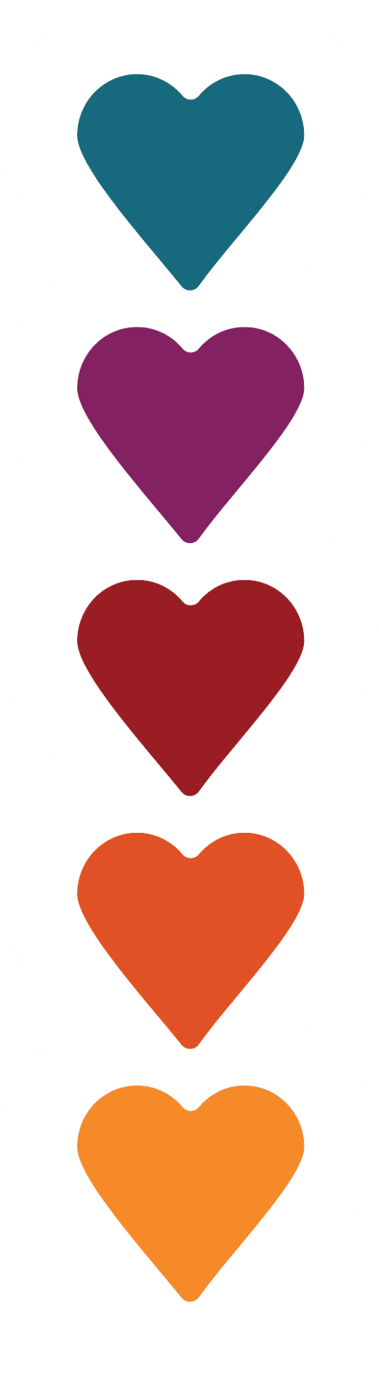 Stacked Rainbow Hearts Vinyl Sticker