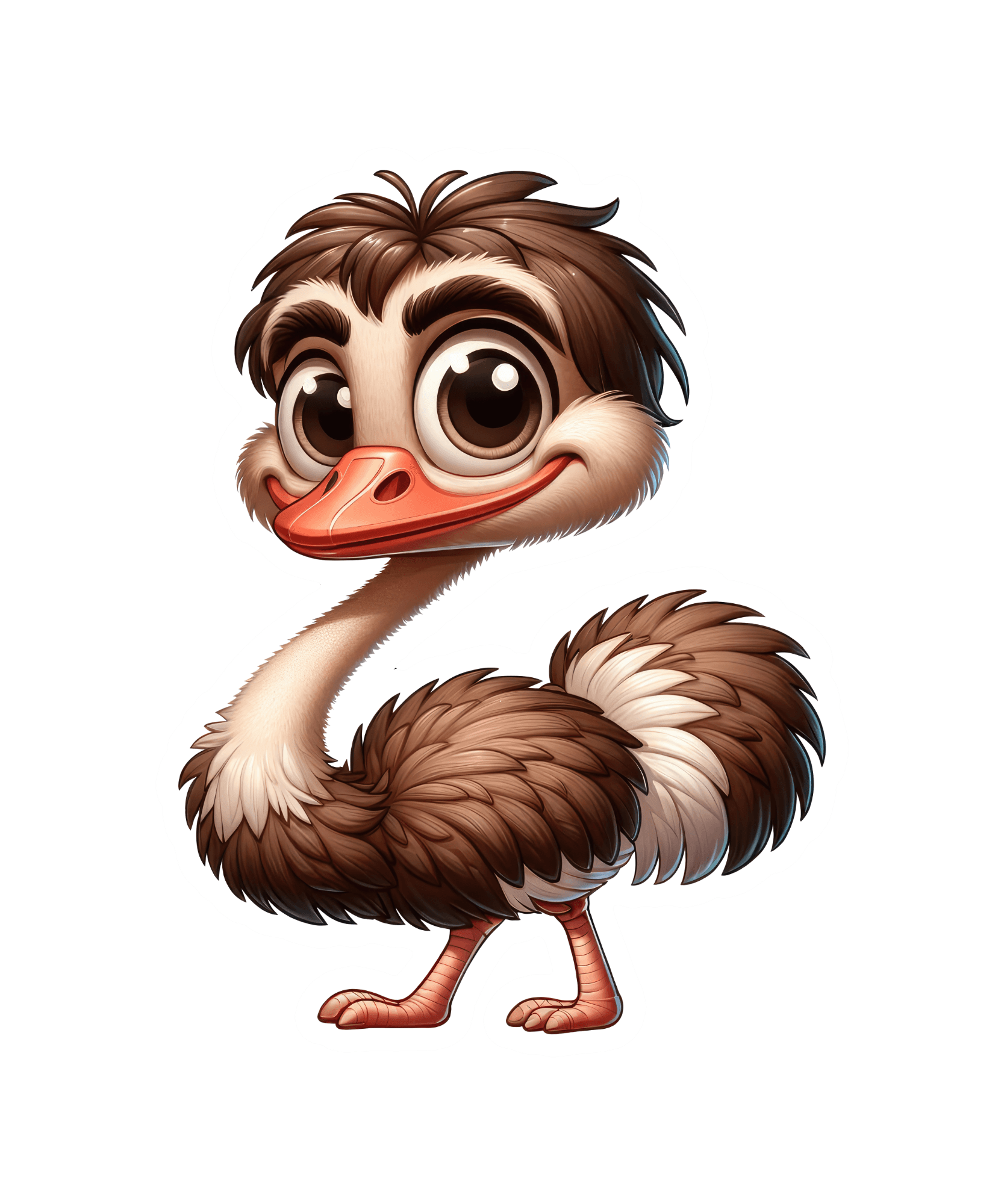 Big-Eyed Ostrich Sticker