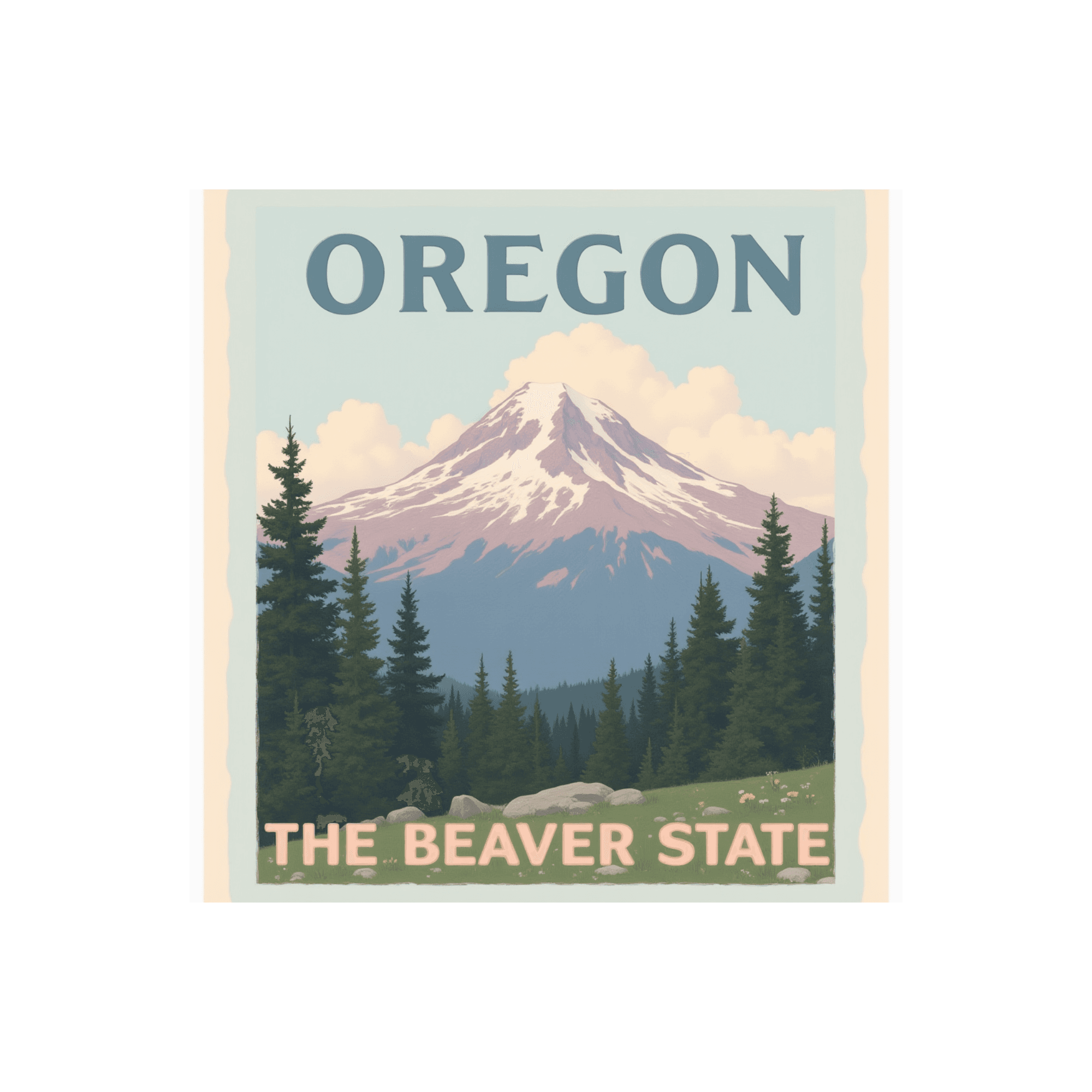 Oregon Mt. Hood Vintage Travel Poster Sticker