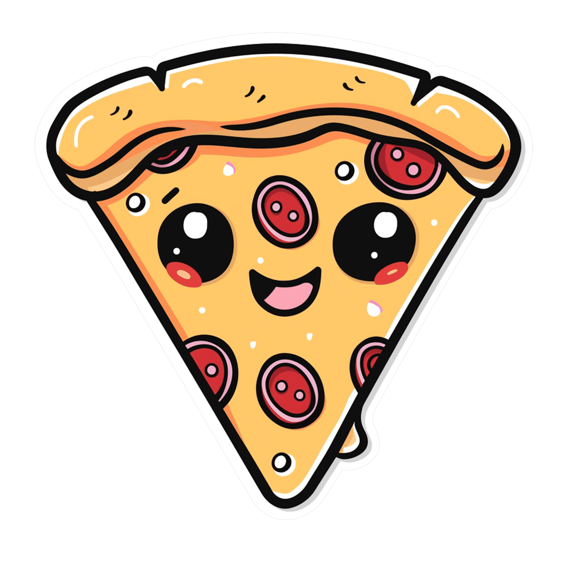Happy Pepperoni Pizza Slice Sticker