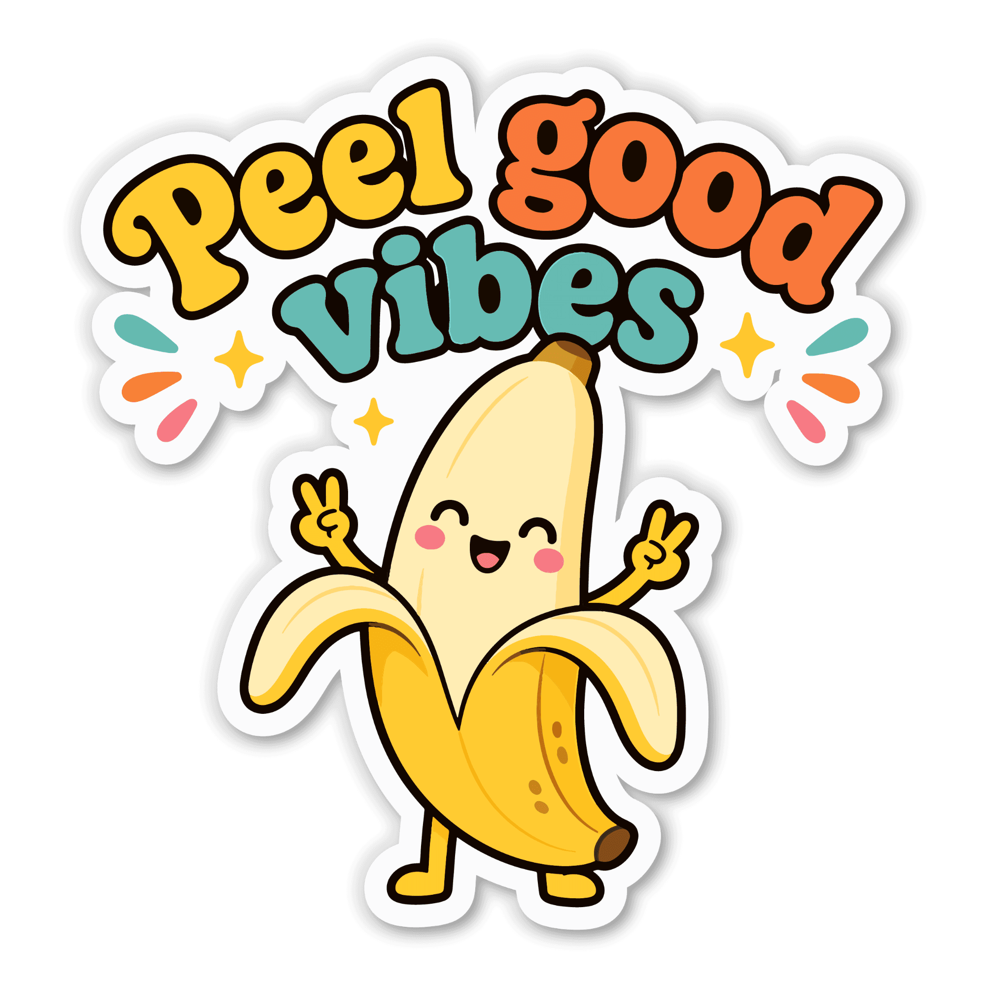 Peel Good Vibes Banana Sticker