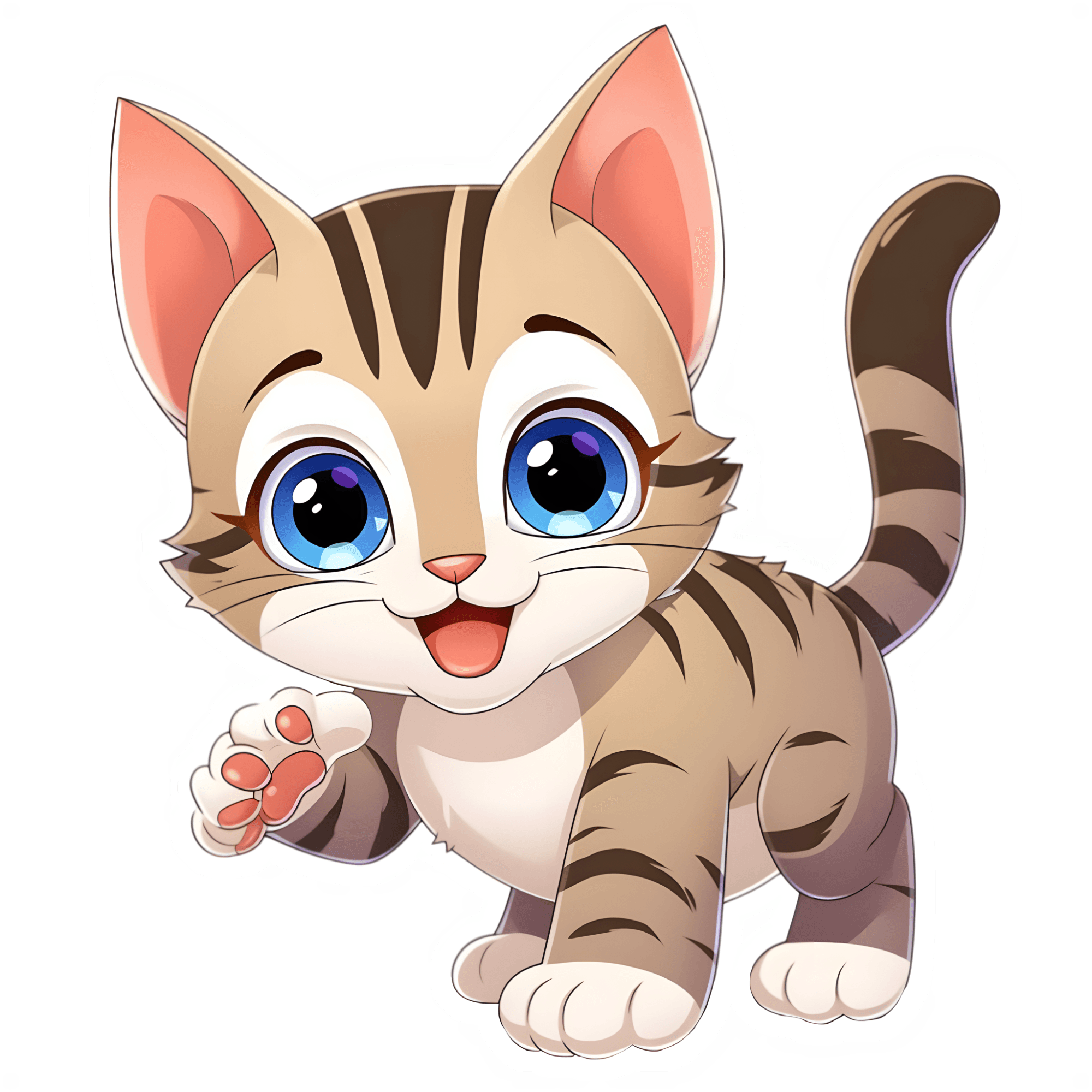 Big-Eyed Tabby Kitten Sticker