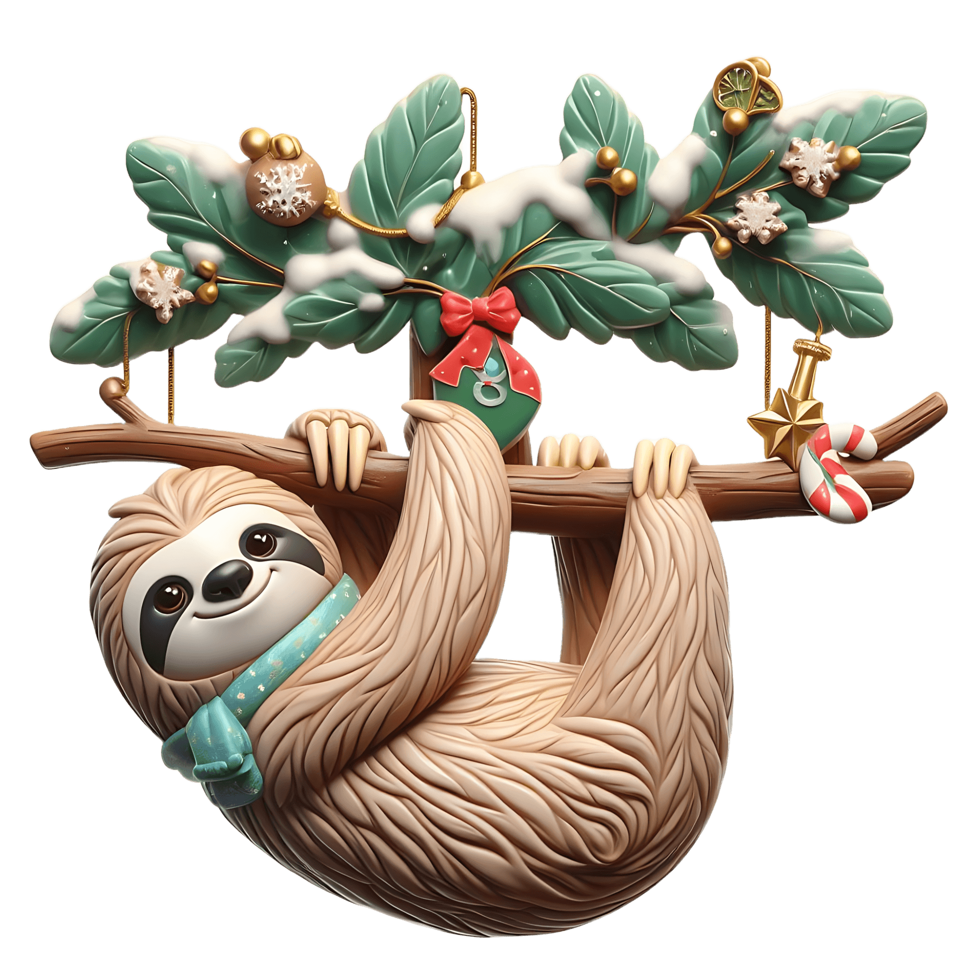 Cozy Christmas Sloth Sticker