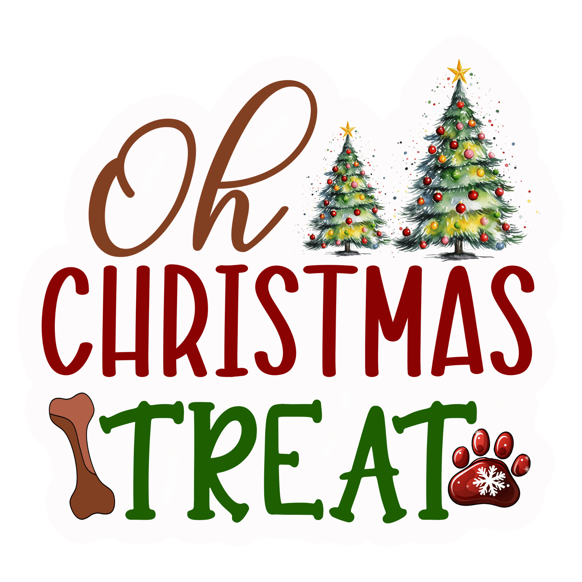 Oh Christmas Treat Dog-Lover Sticker