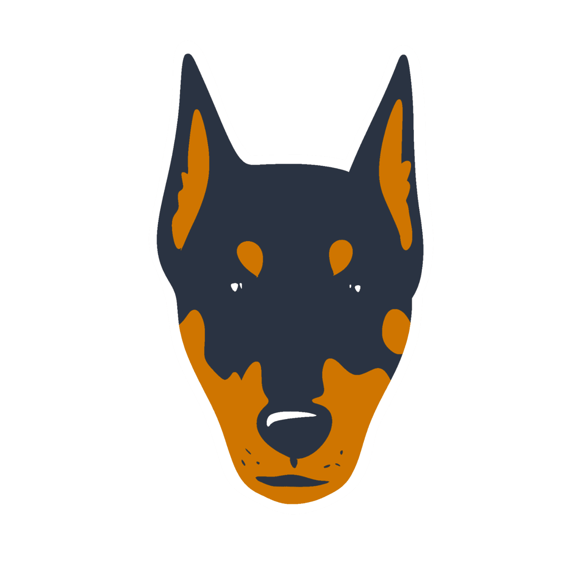 Doberman Face Die-Cut Sticker