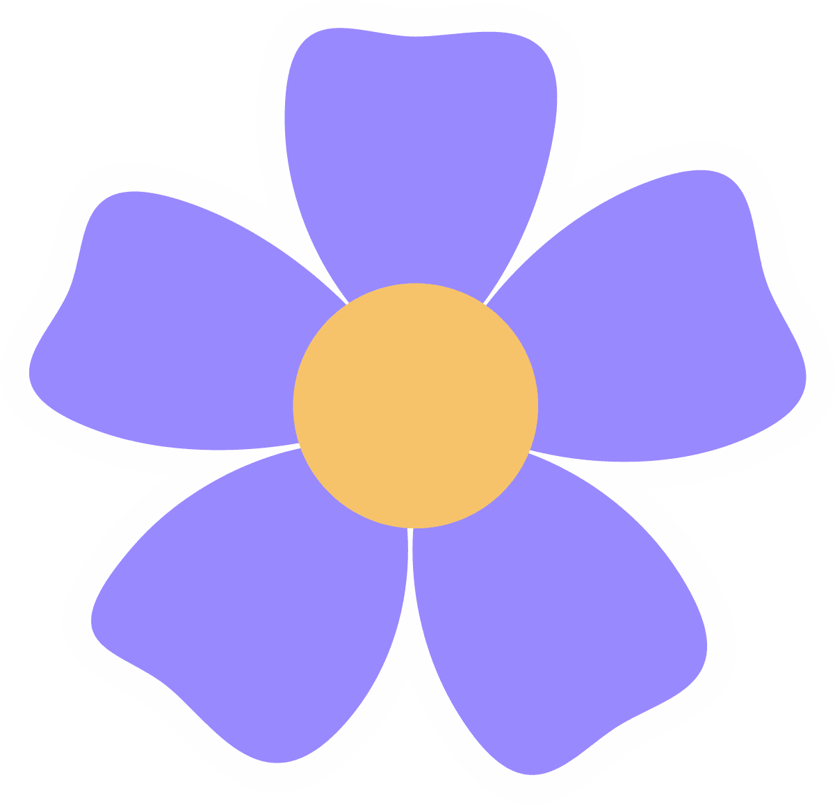 Purple Petal Flower Sticker