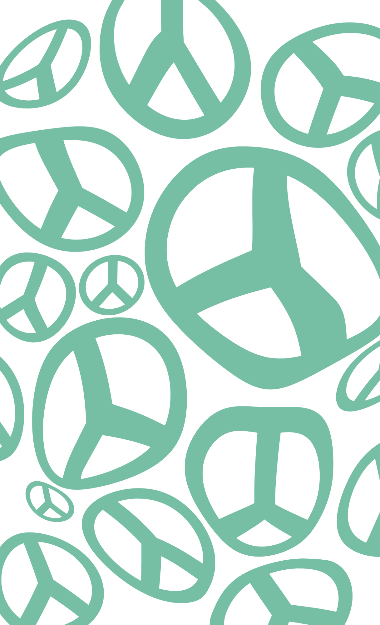 Mint Green Peace Sign Pattern Sticker
