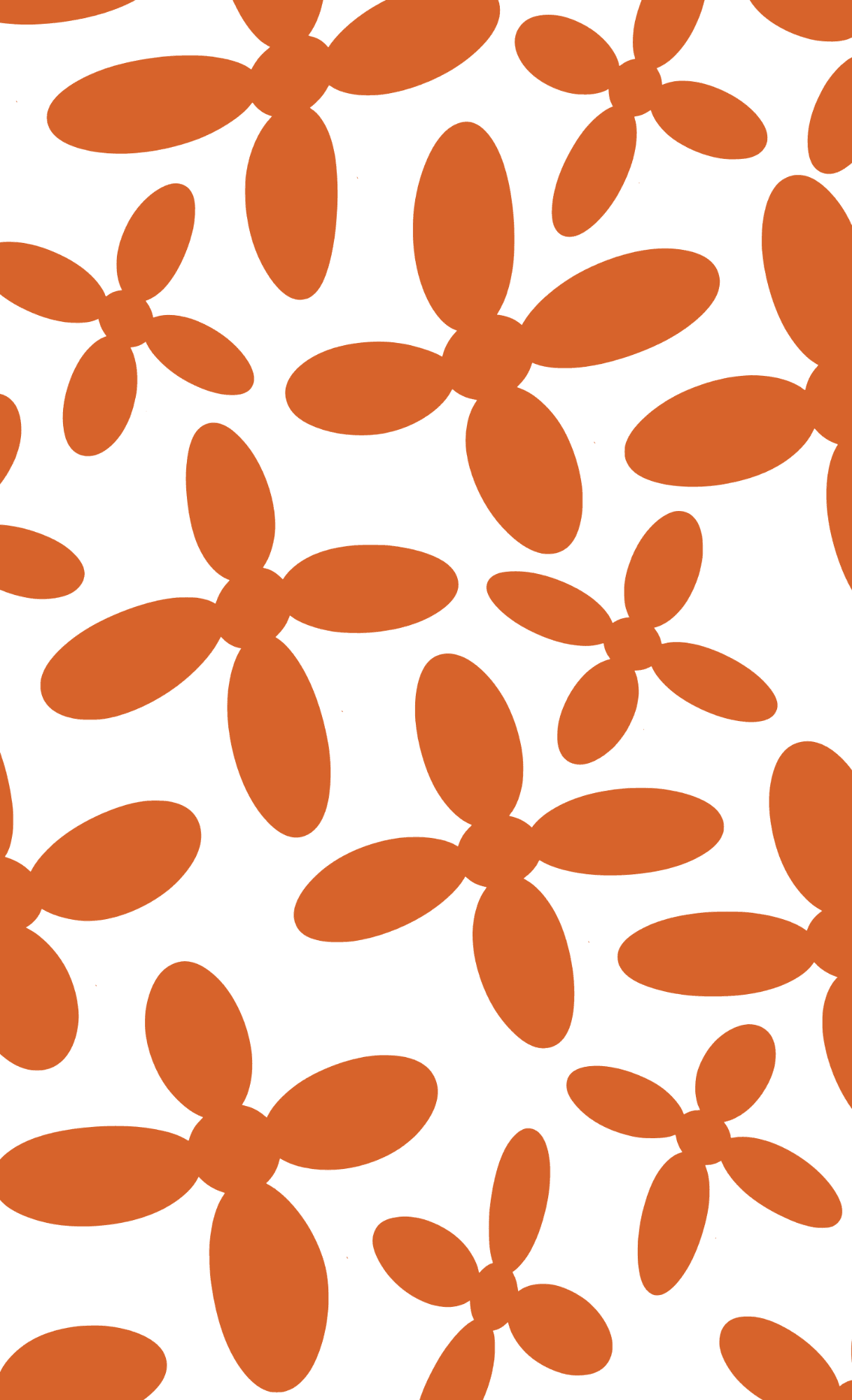 Orange Four-Petal Flower Pattern Sticker