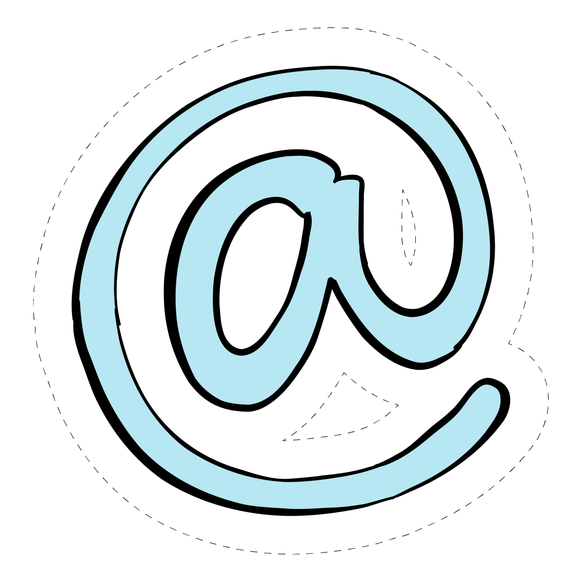 Blue @ Symbol Sticker