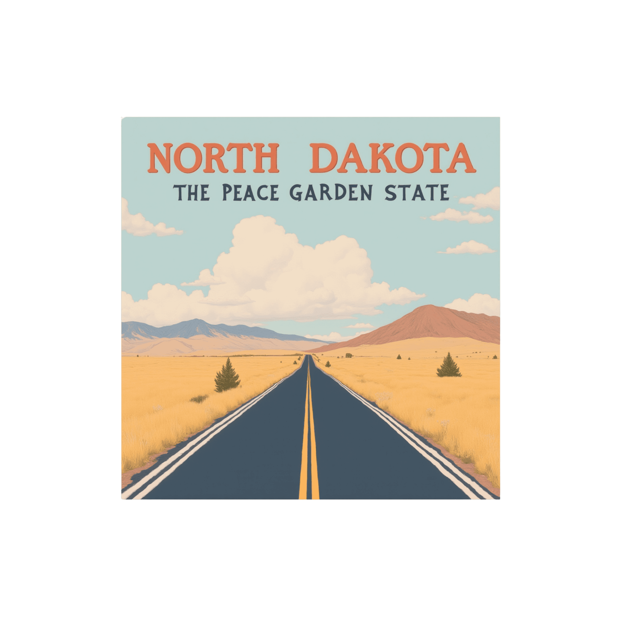 North Dakota Open Road Vinyl Sticker