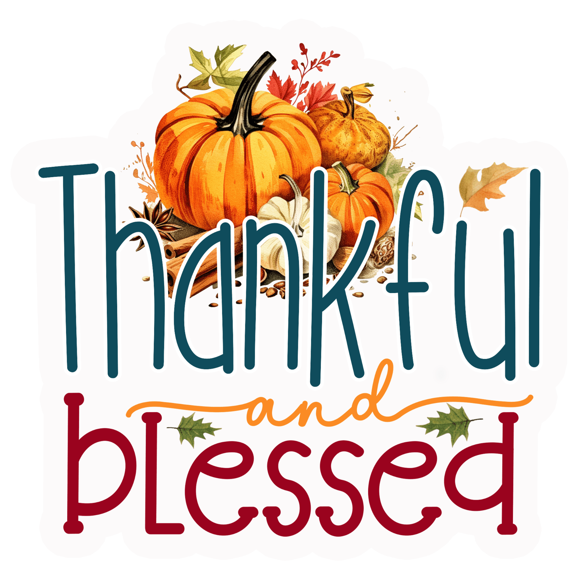 Thankful and Blessed Pumpkin Sticker