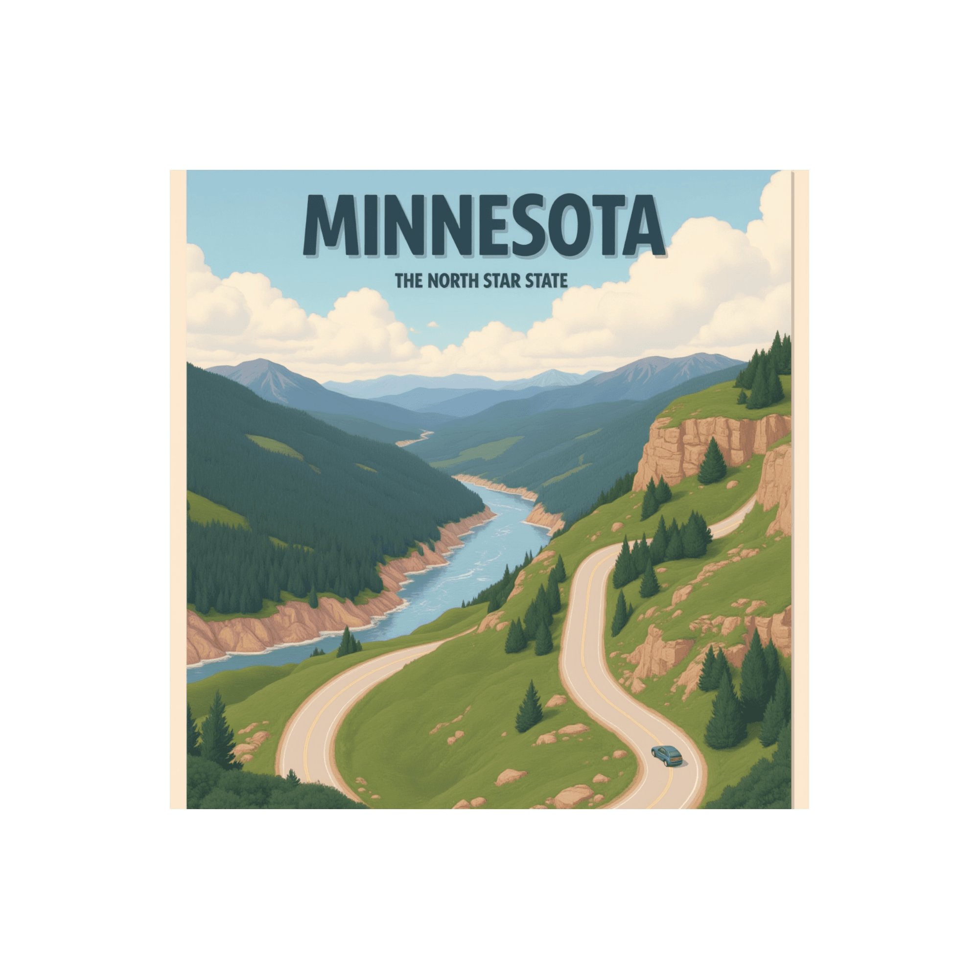 Minnesota North Star State Vintage Travel Sticker