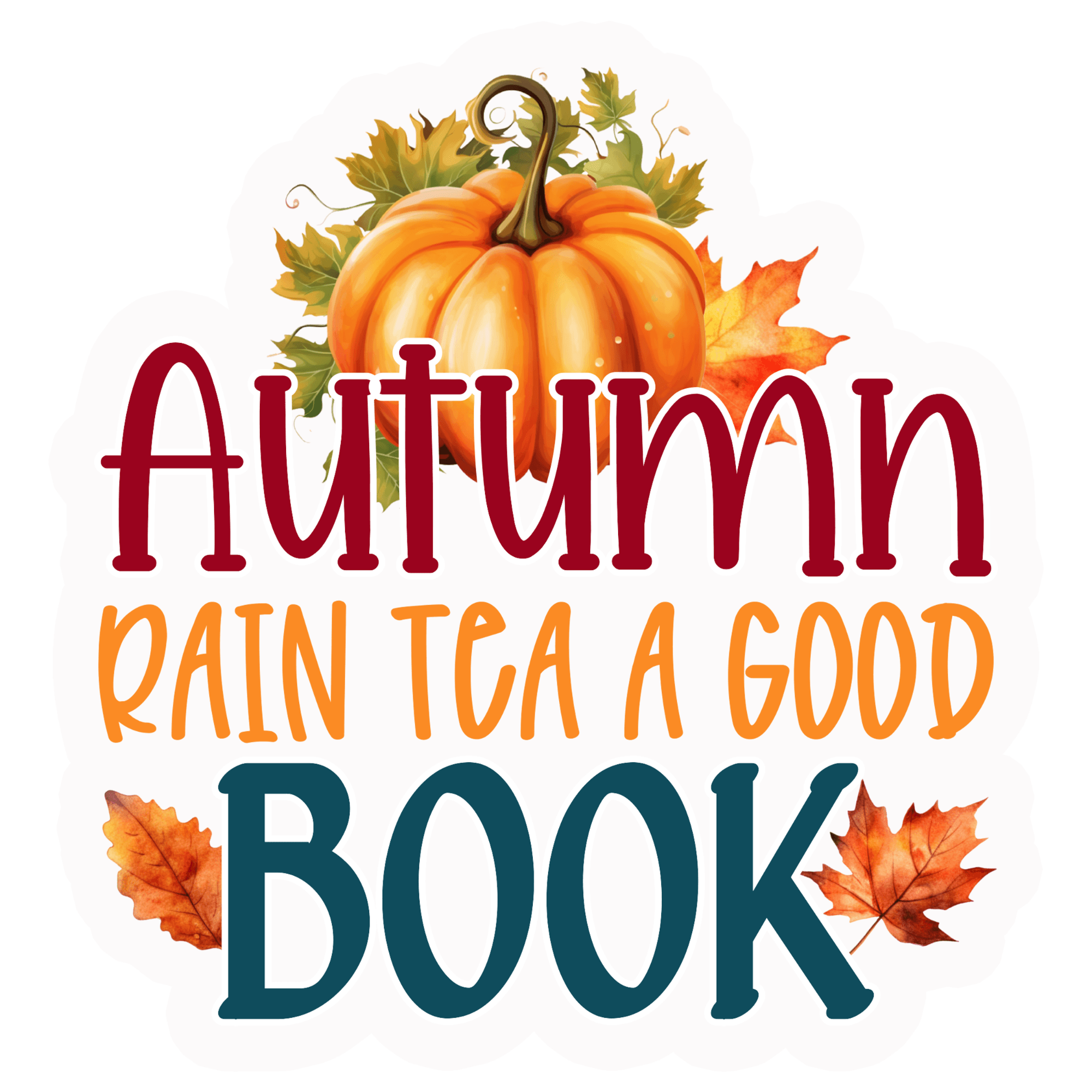 Autumn Rain, Tea & a Good Book Sticker