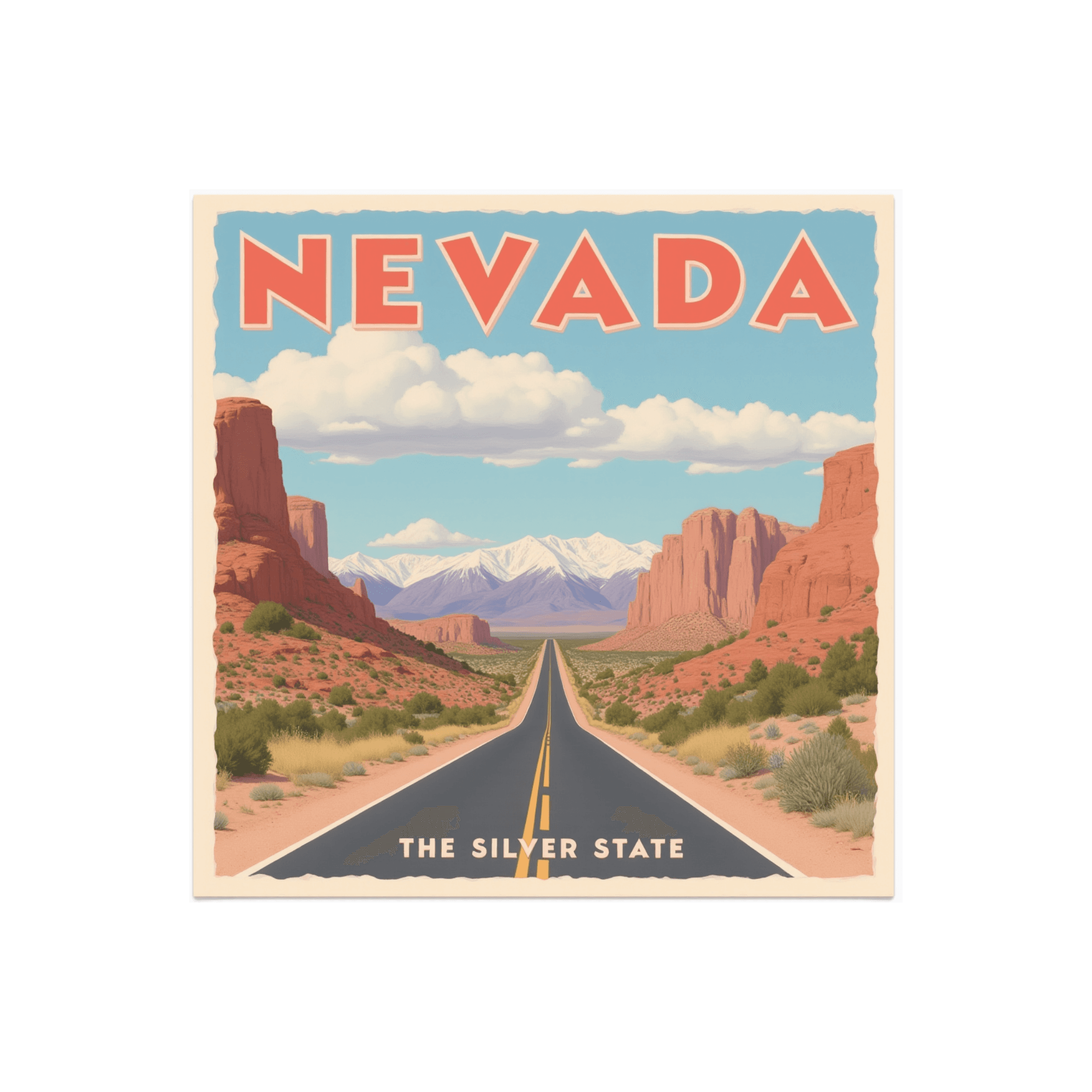 Nevada Red Rock Canyon Vintage Travel Sticker