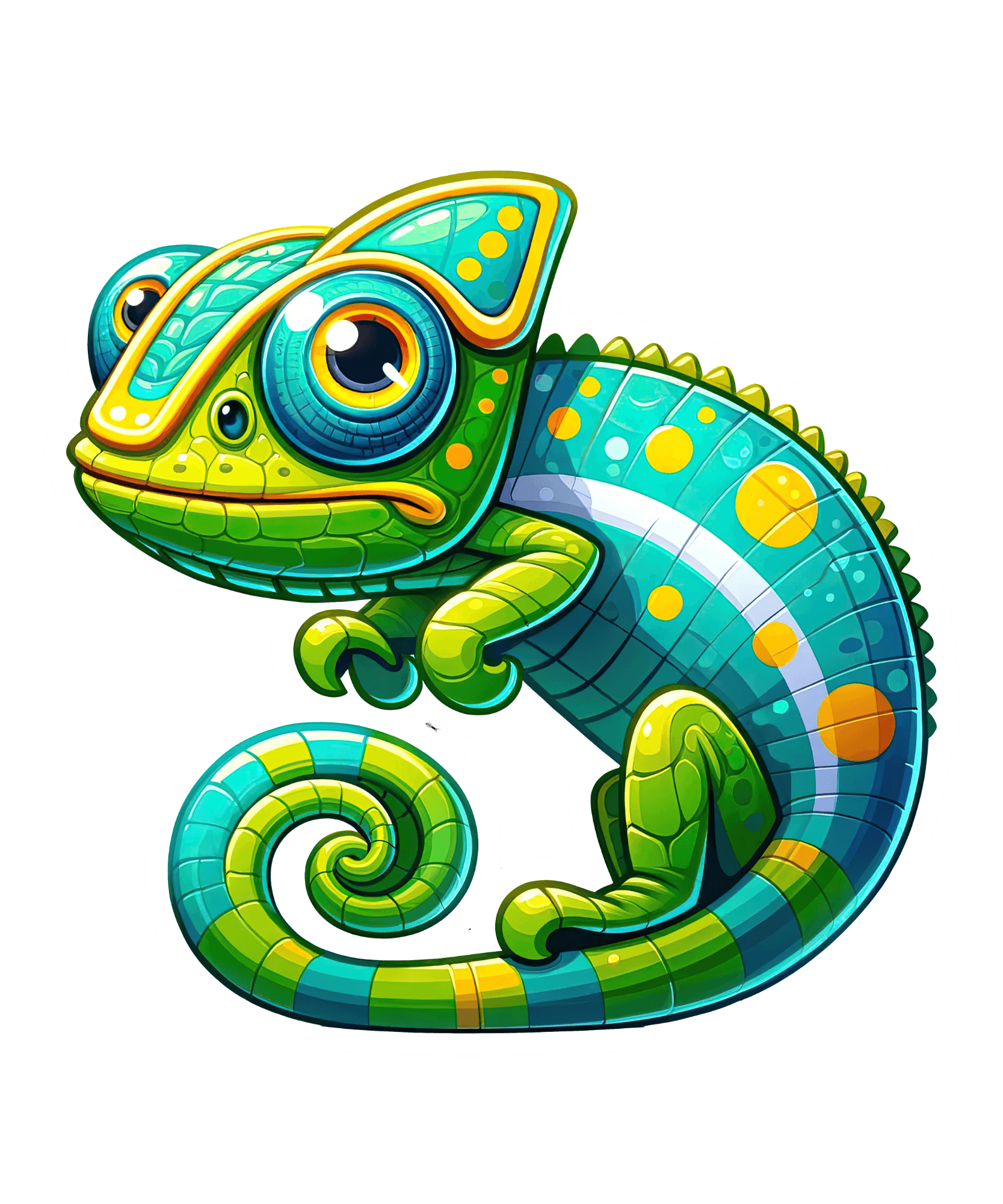 Rainbow Chameleon Curl Sticker