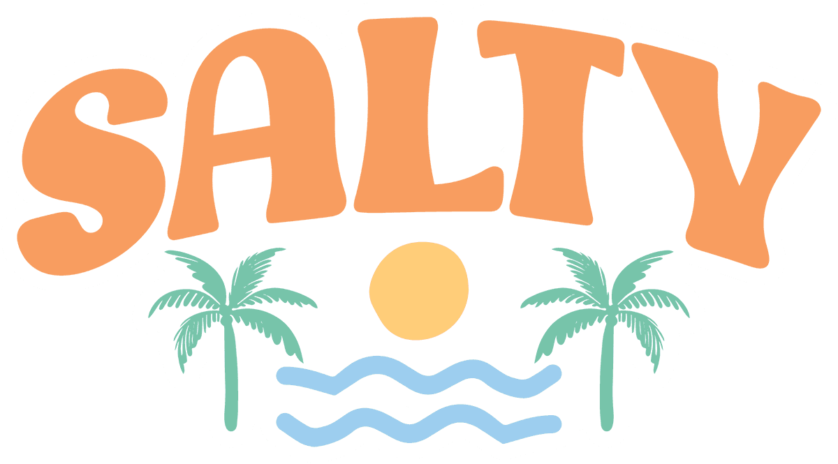Salty Retro Beach Vibes Sticker