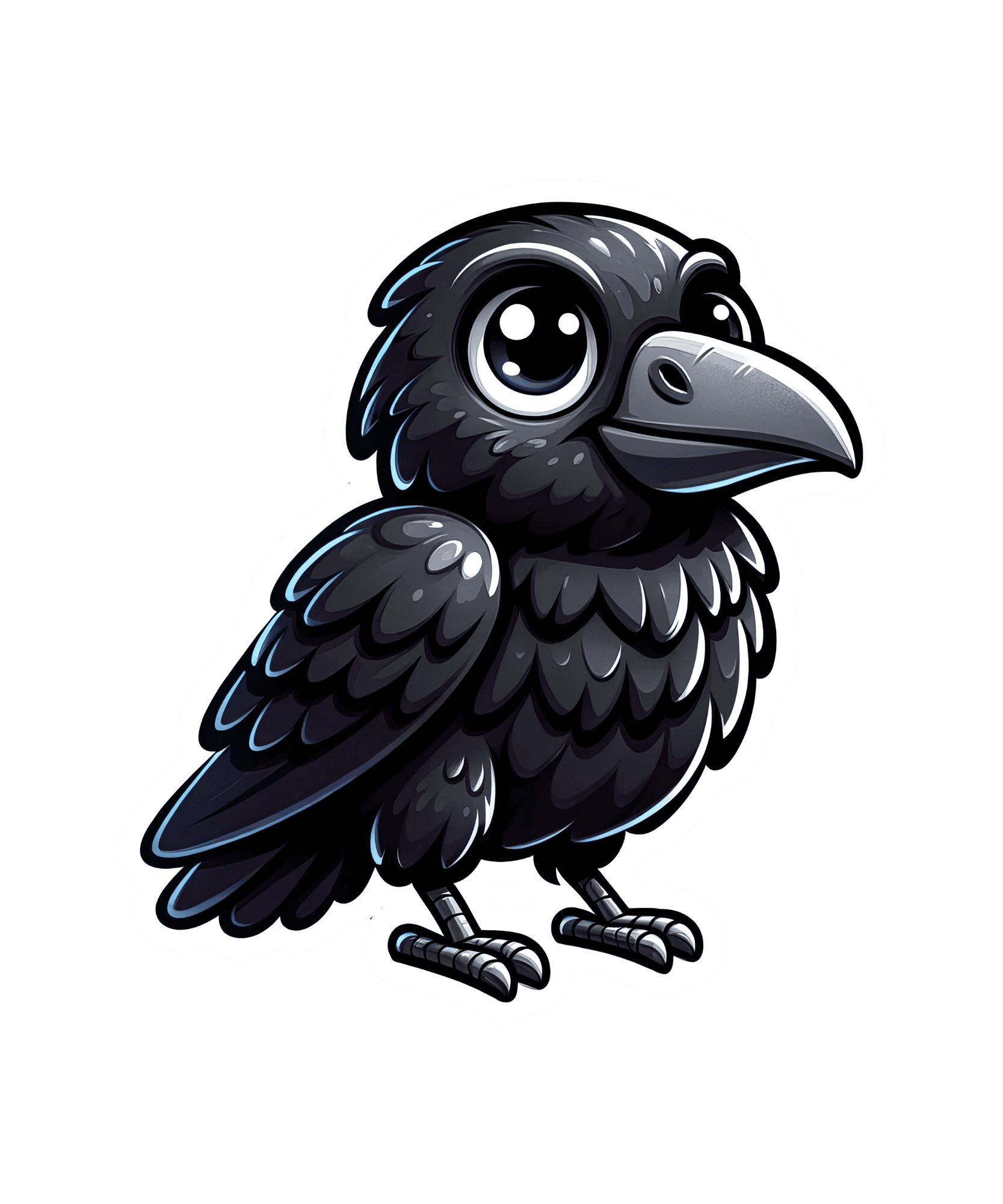 Big-Eyed Baby Raven Sticker