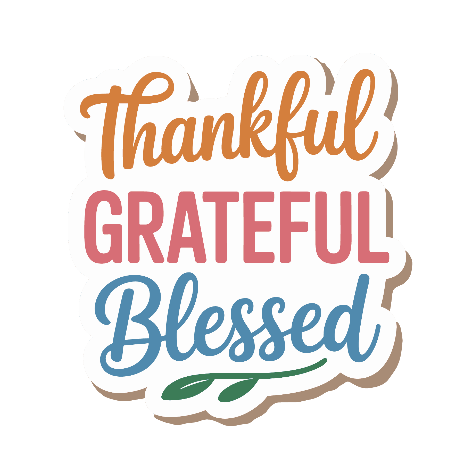 Thankful Grateful Blessed Autumn Sticker