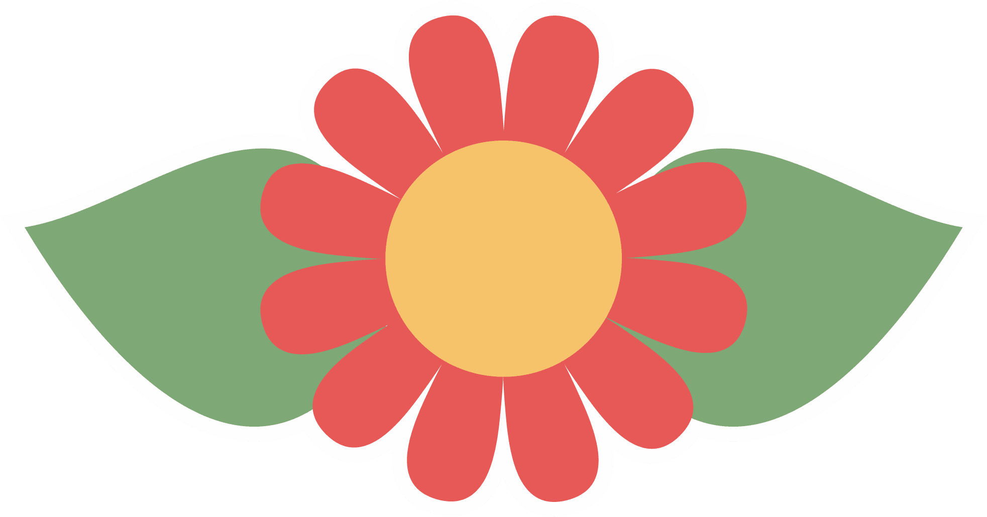 Retro Red Daisy Flower Sticker