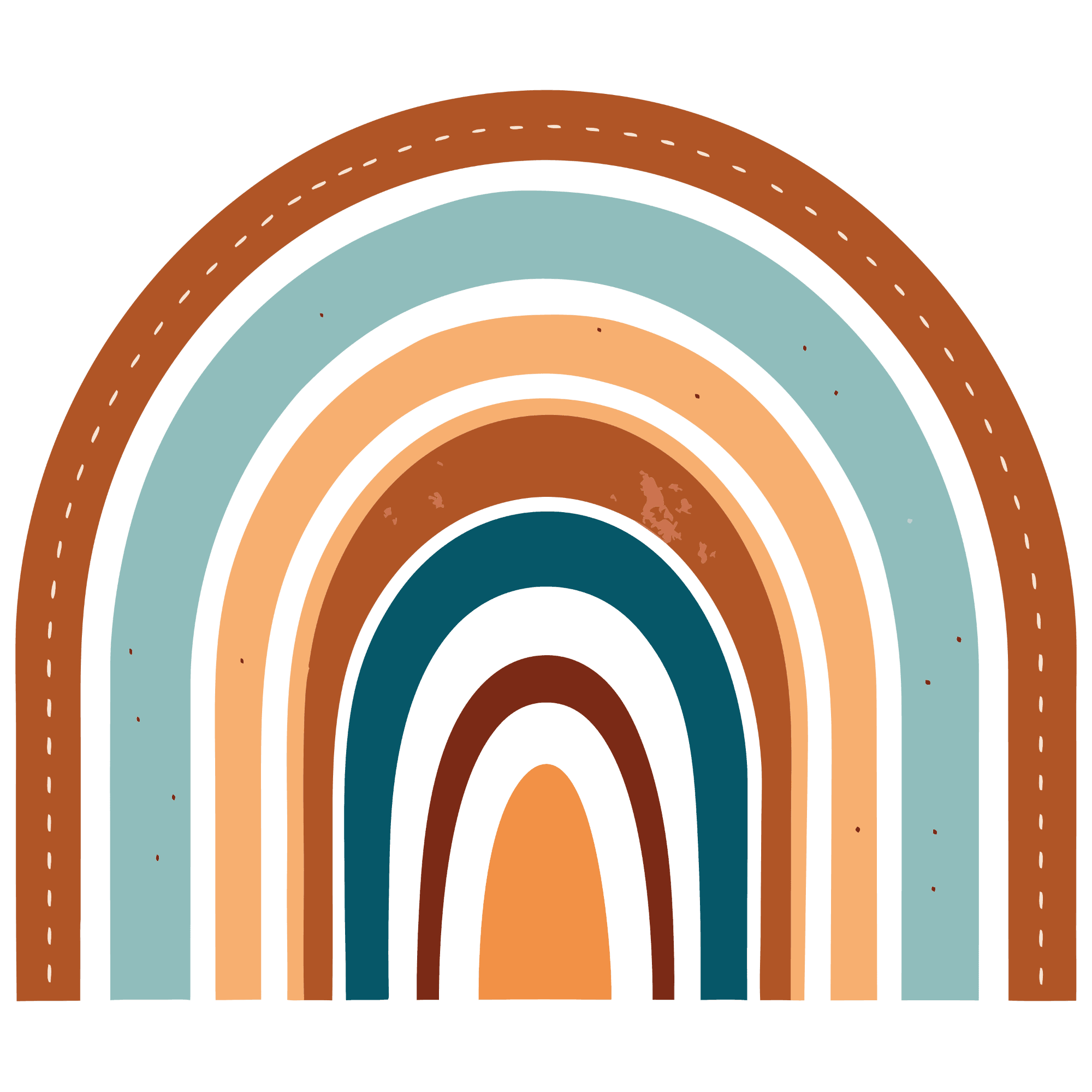 Boho Earth-Tone Rainbow Sticker