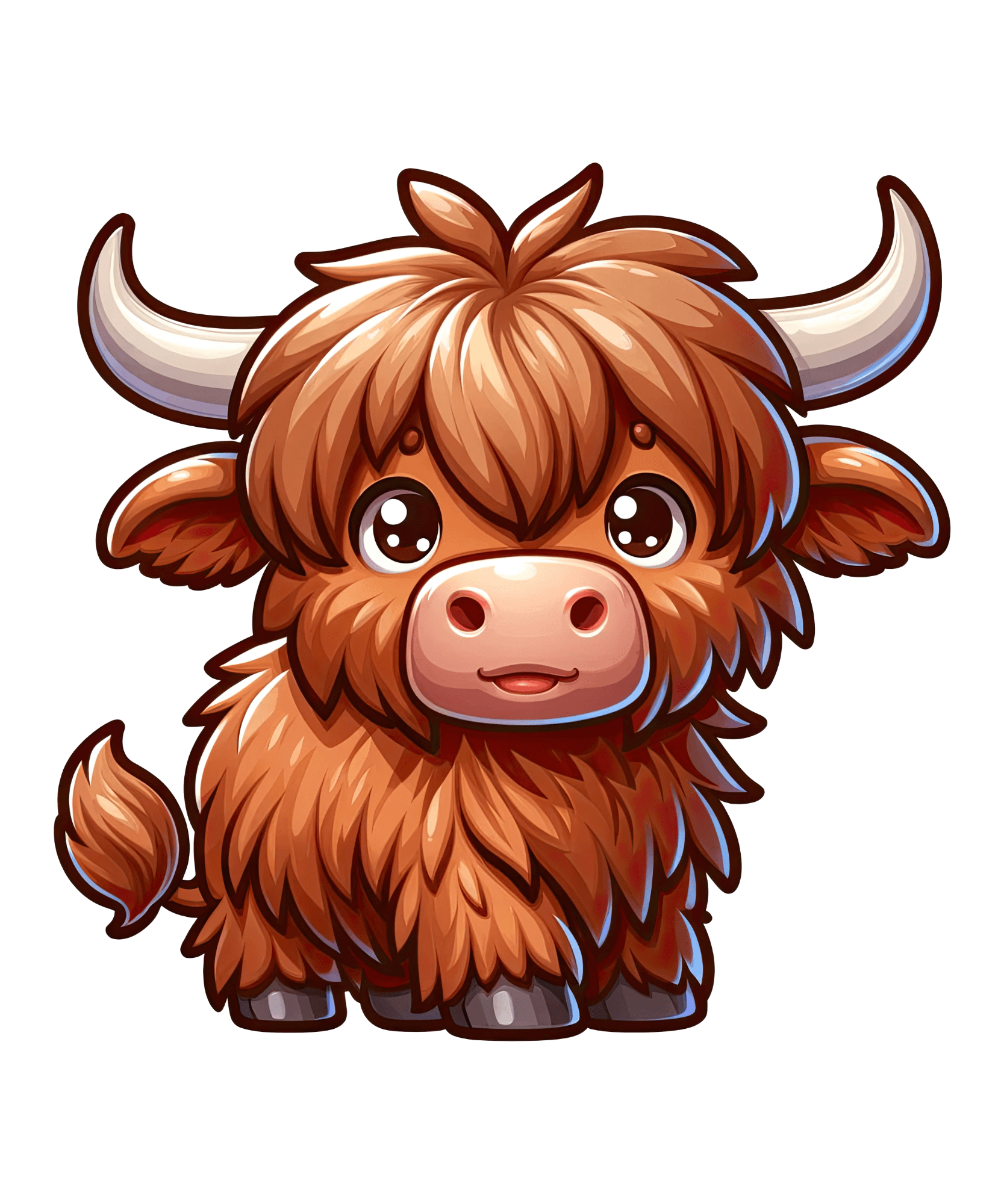 Fluffy Highland Cow Sticker