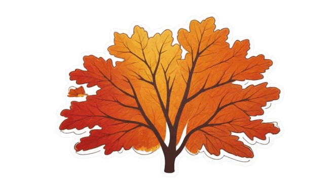 Autumn Oak Tree Sticker