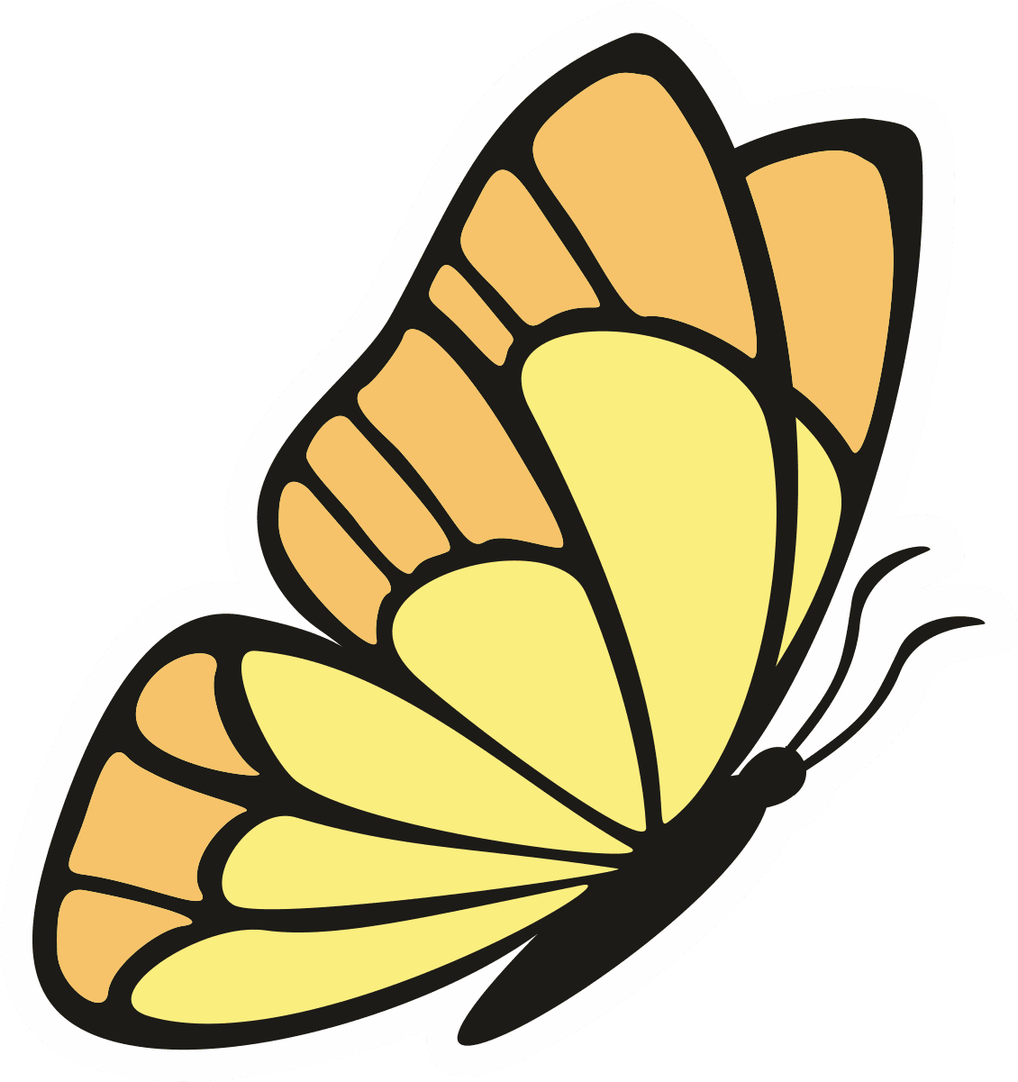 Golden Monarch Butterfly Sticker