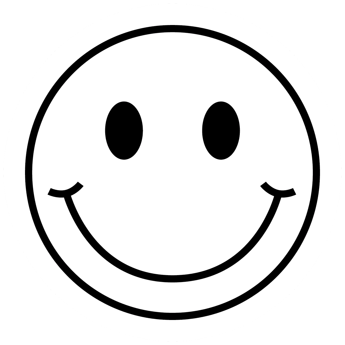 Classic Black & White Smiley Face Sticker