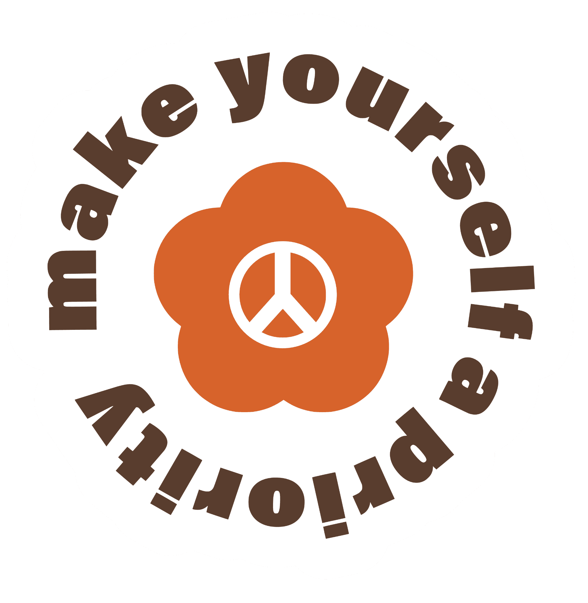 Make Yourself a Priority Retro Flower Sticker