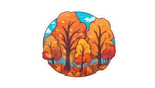 Autumn Forest Sticker - Fall Trees Vinyl Decal