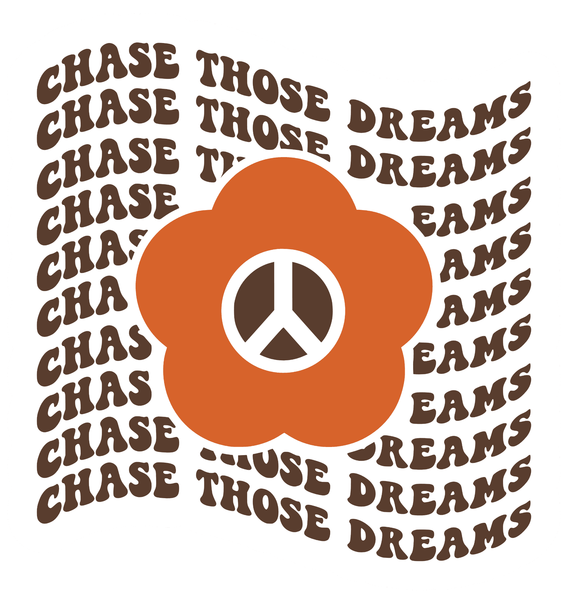 Chase Those Dreams Retro Peace Flower Sticker