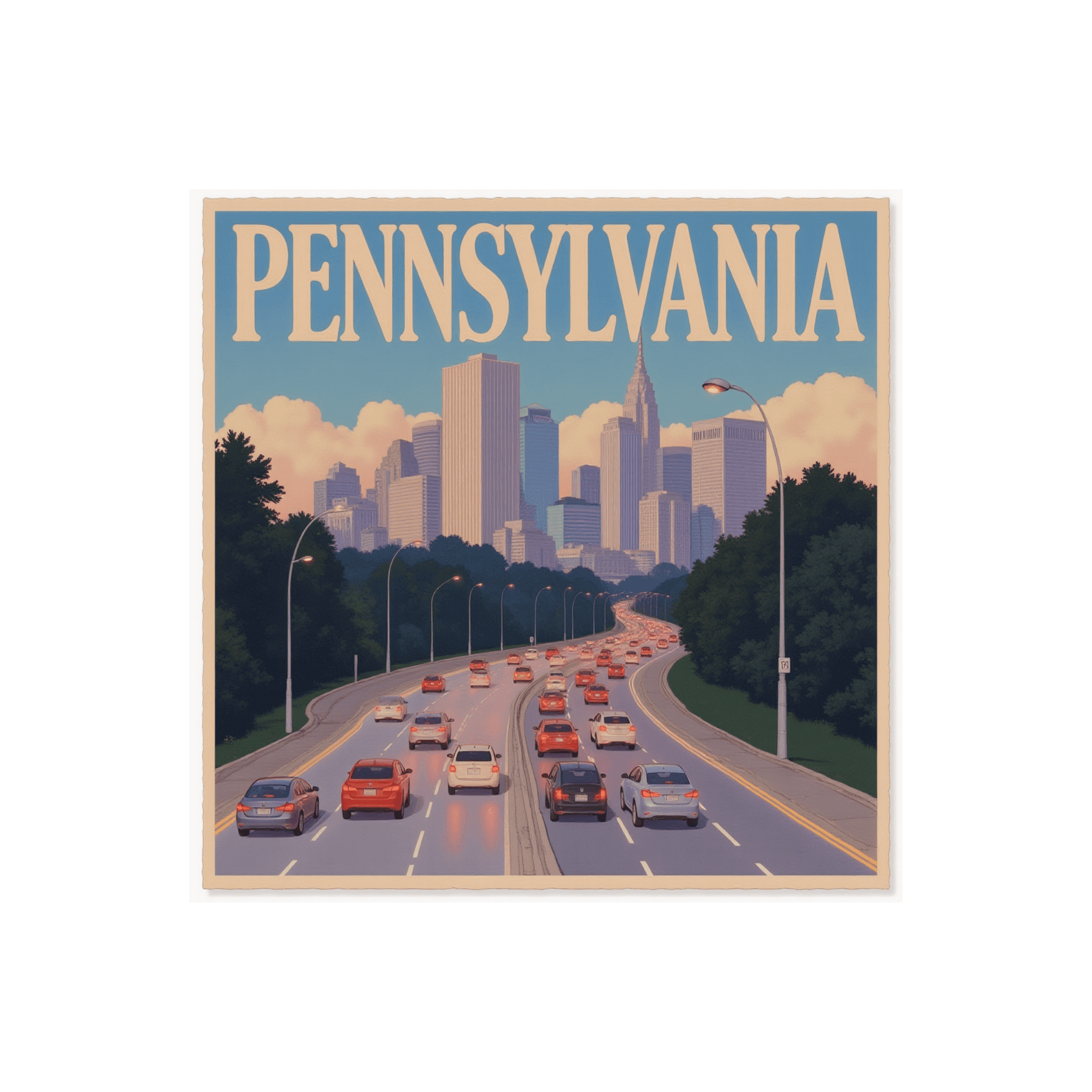 Pennsylvania Skyline Highway Travel Sticker