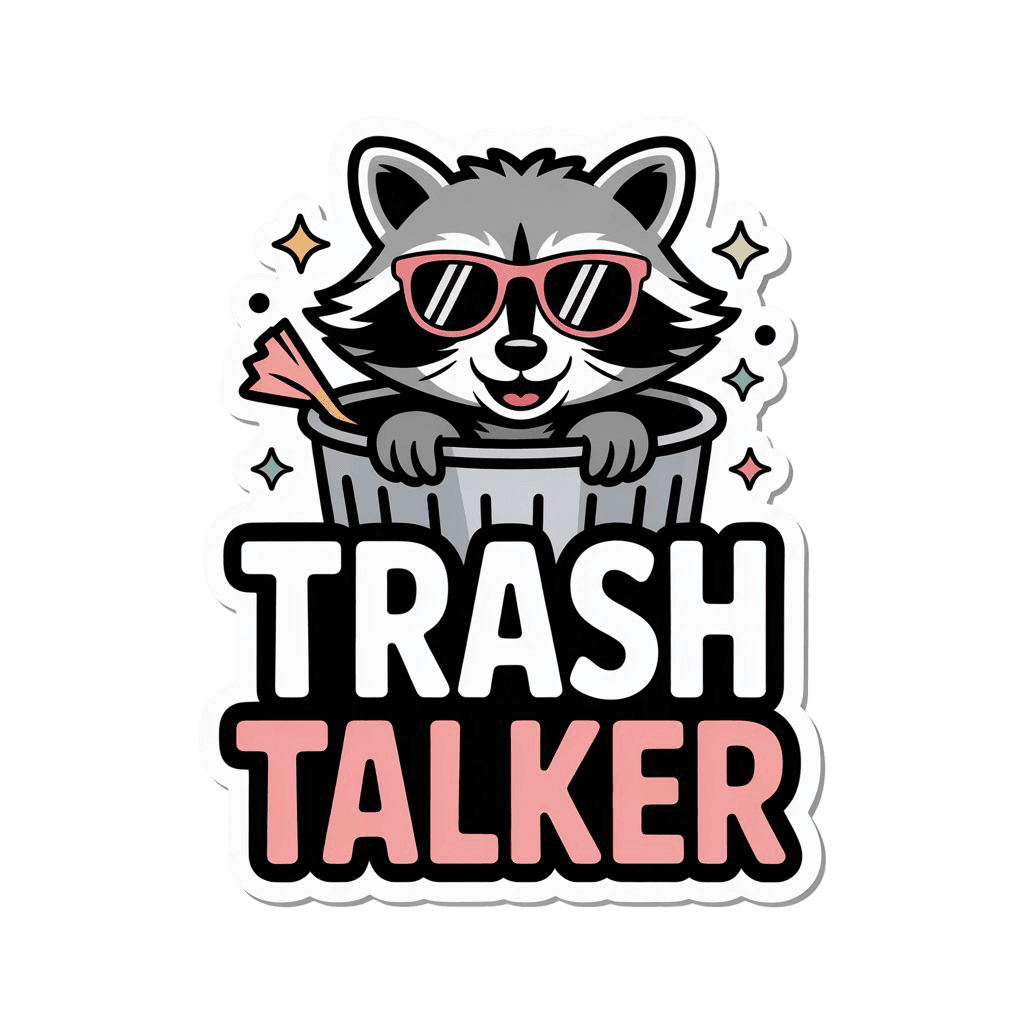 Trash Talker Raccoon Sticker