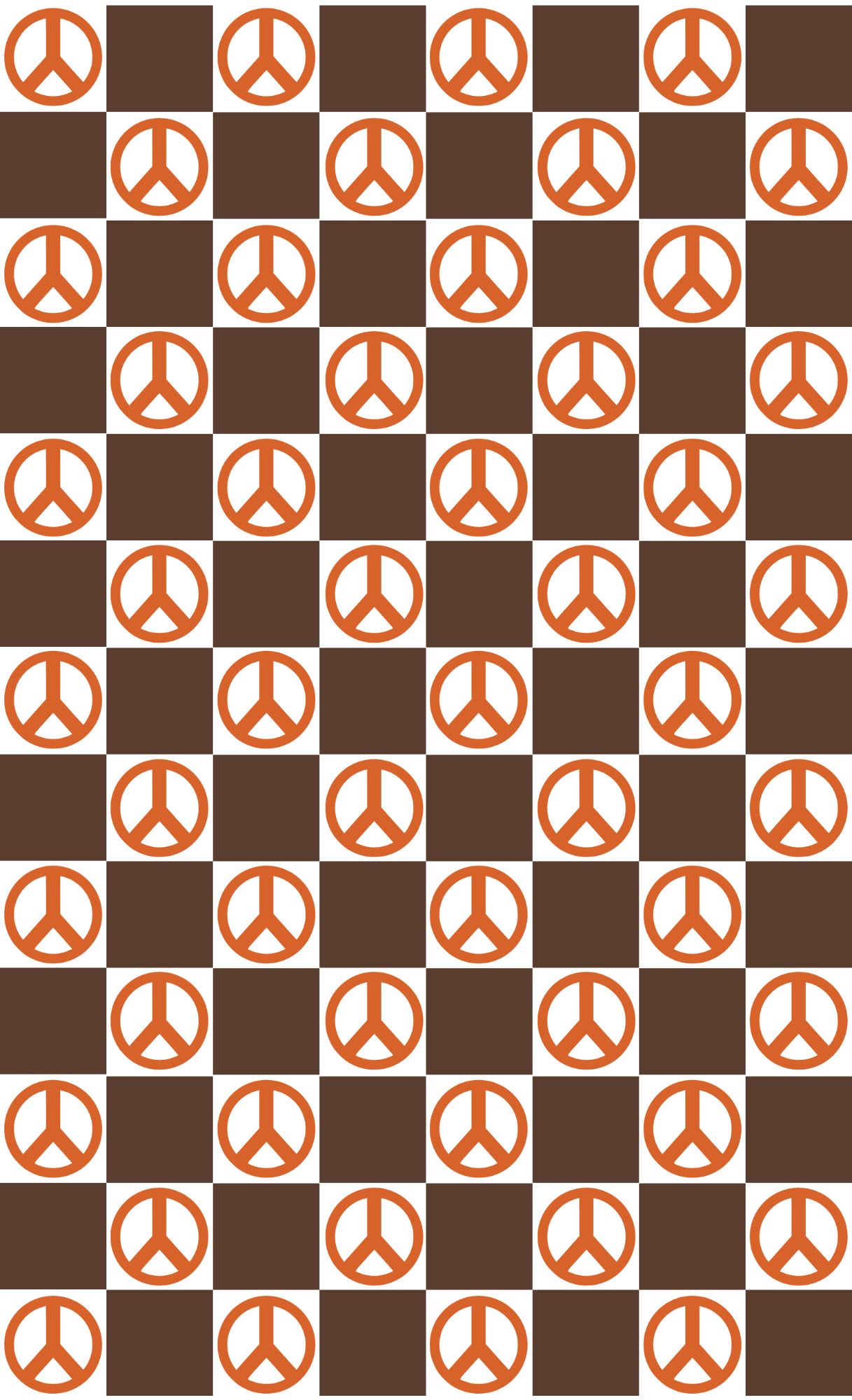 Retro Peace Sign Checkerboard Sticker