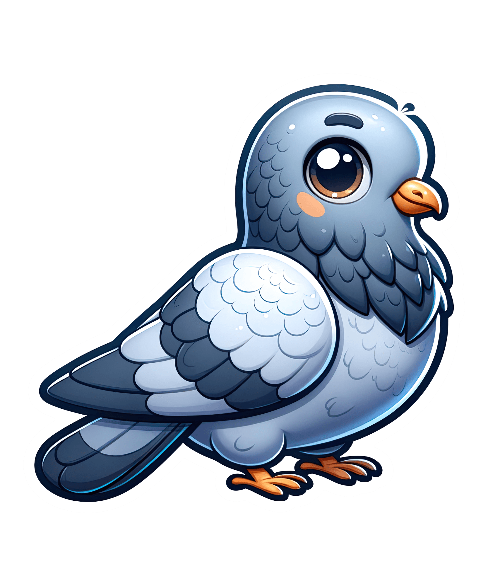 Chubby Cartoon Pigeon Sticker